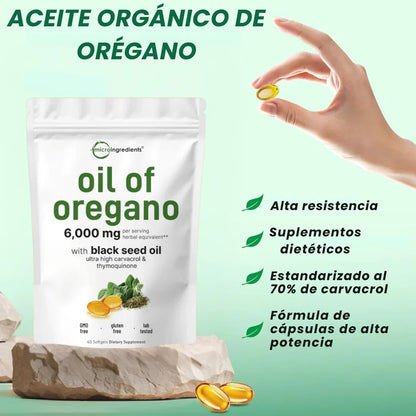 Aceite de orégano con Aceite de semilla negra 🍃🌿